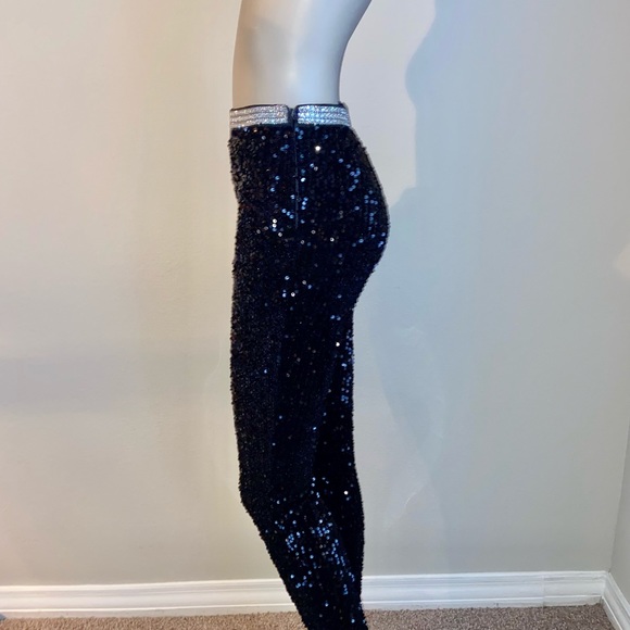 Sequins black and stone fitted pants - Picture 4 of 5
